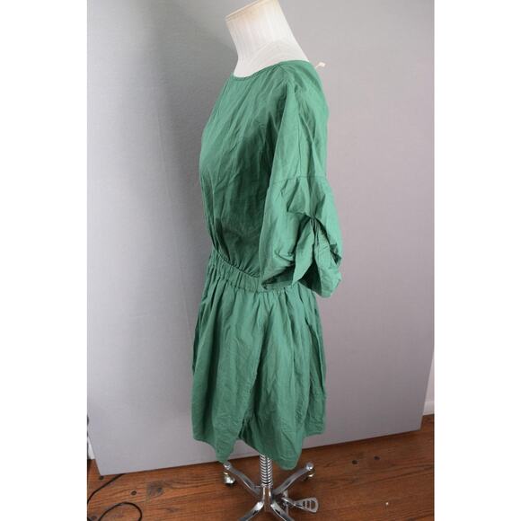 Free People Full Fun Time Puff Sleeve Elastic Waist Mini Dress S Women Keyhole - Picture 2 of 6